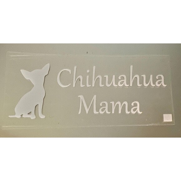 Chihuahua Mama White Car Sticker - Perfect for Laptops & Vehicles! - Picture 4 of 4